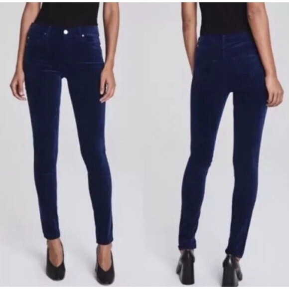 Denim - AG Adriano Goldschmied The Legging Super Skinny in Navy Blue Velvet S 24R 31L